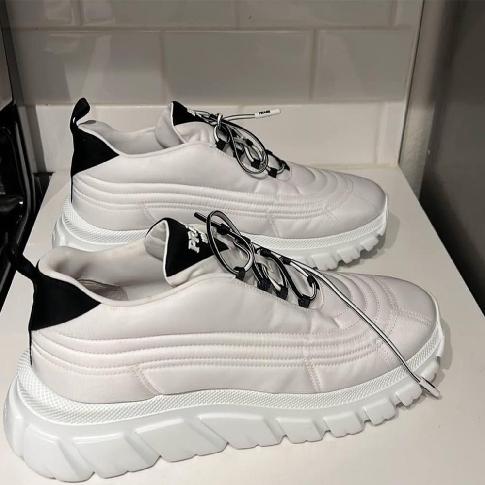 Prada Rush White Nylon Sneakers - Picture 3 of 4